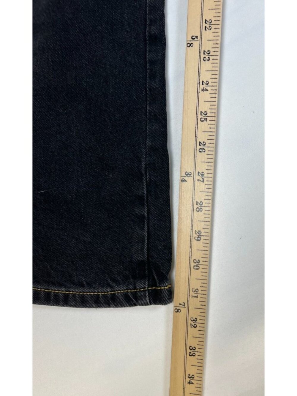 Levi's Women Noughties 25x32 Bootcut Jeans Black Distressed Denim Y2K Style - Picture 9 of 12